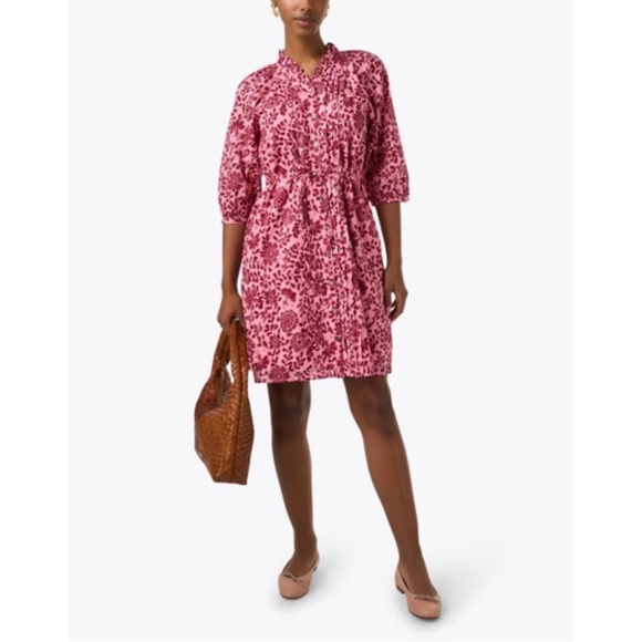 Banjanan Benita Pink‎ Floral Print Cotton Dress - Picture 2 of 16